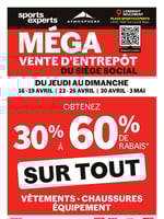 Circulaire Sports Experts - Méga Vente d'Entrepôt du Siège Social