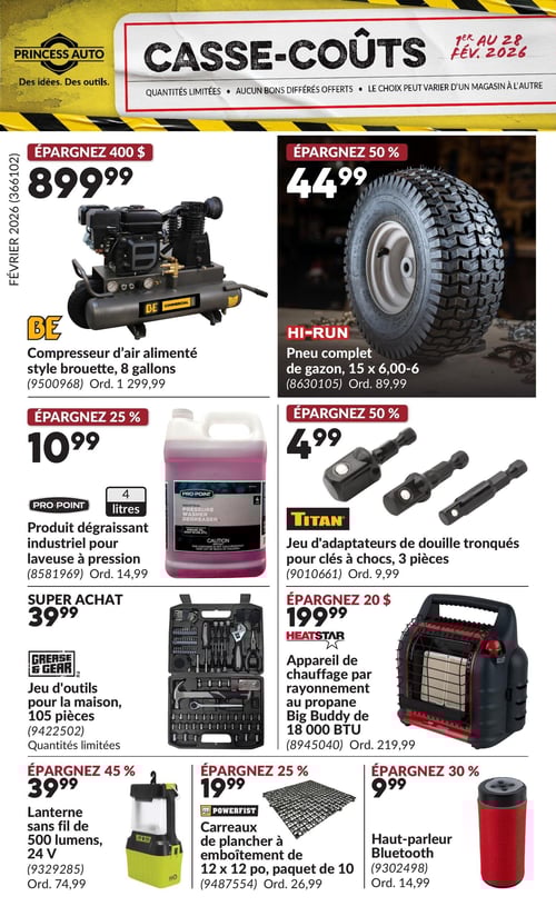 Circulaire Princess Auto - Casse-Coûts - Page 1