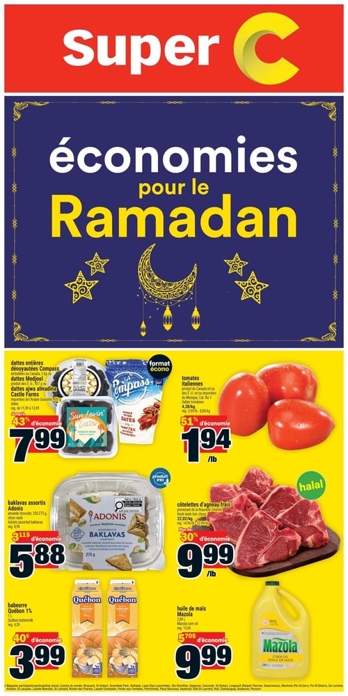 Circulaire Super C - Économies pour le Ramadan - Page 1