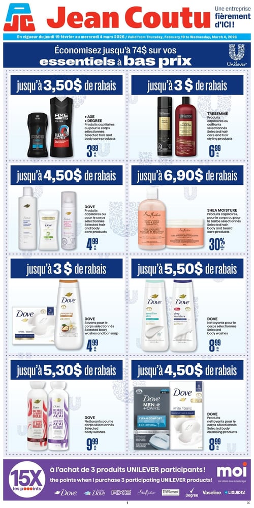 Circulaire Jean Coutu - Essentiels à bas prix - Page 1