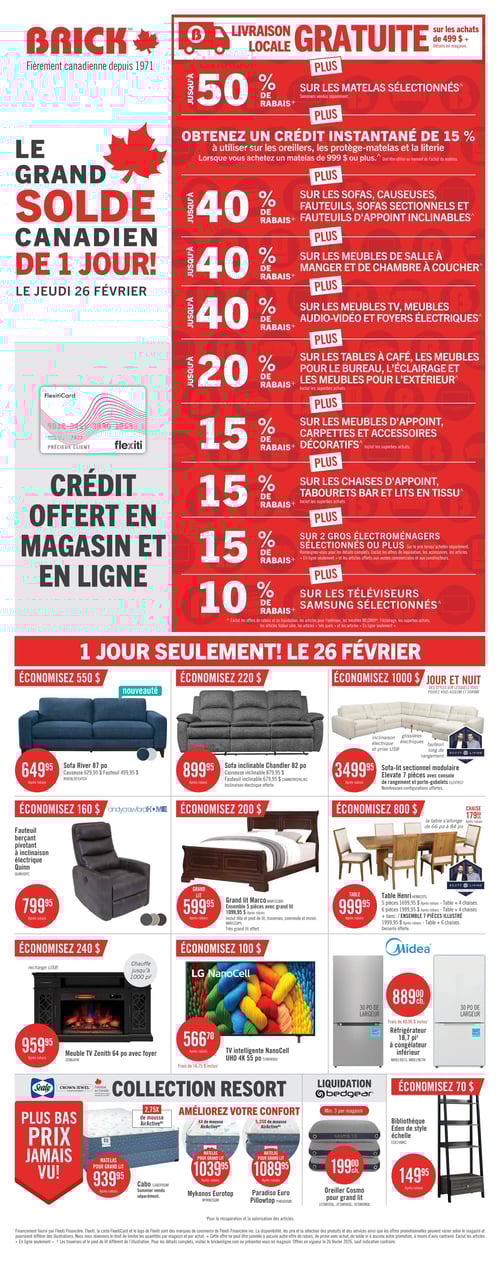 Circulaire Brick - Le grand solde canadien de 1 jour - Page 1
