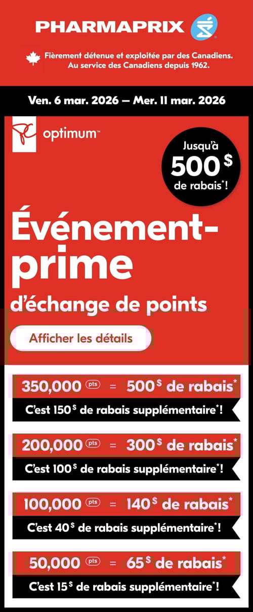 Circulaire Pharmaprix - Événement-PRIME d'échange de points - Page 1