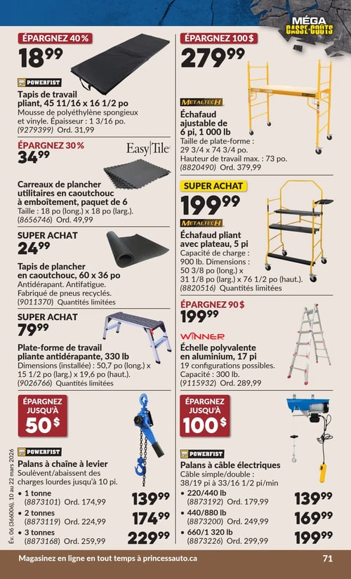 Circulaire Princess Auto - Méga Casse-coûts - Page 104