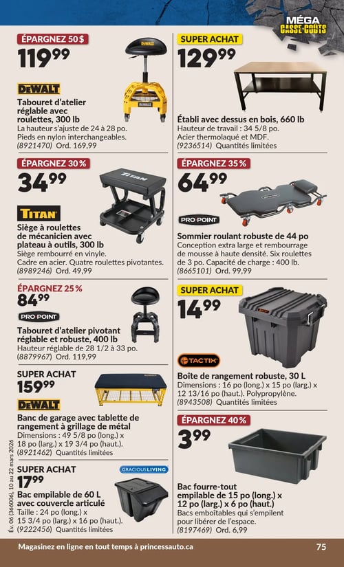 Circulaire Princess Auto - Méga Casse-coûts - Page 108