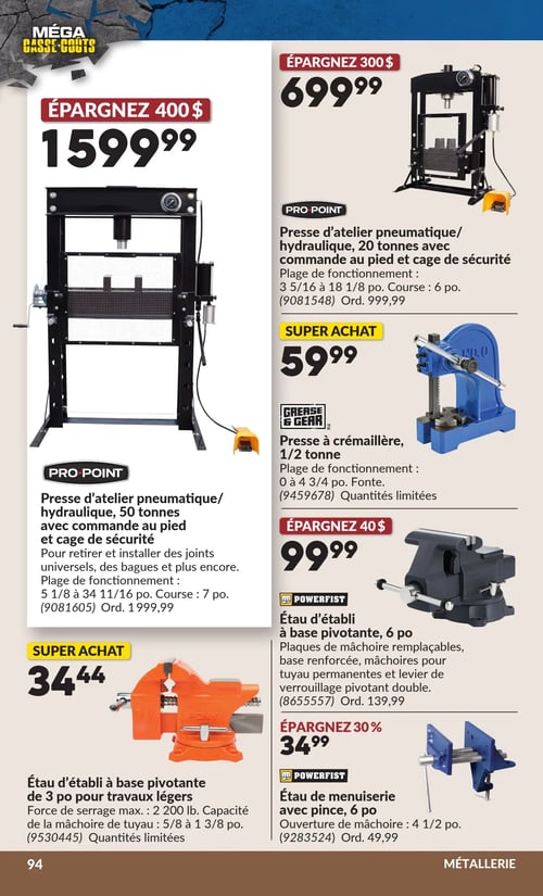 Circulaire Princess Auto - Méga Casse-coûts - Page 127