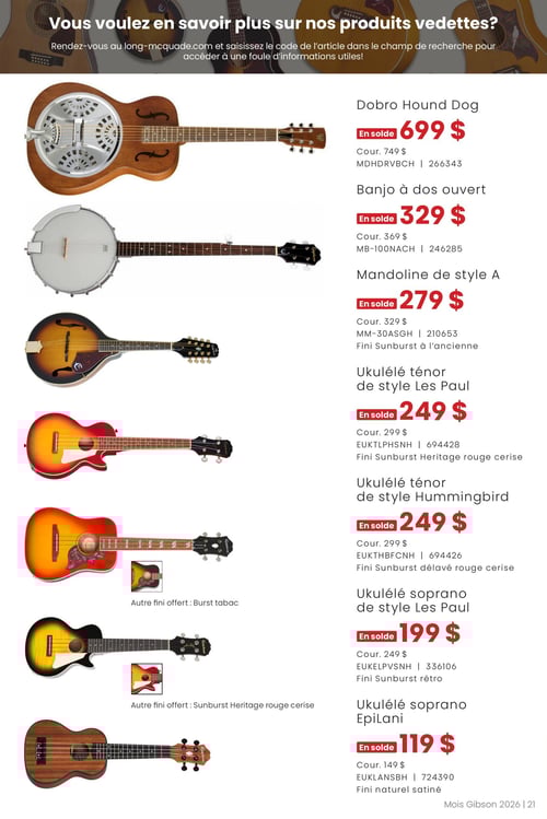 Circulaire Long & McQuade Instruments de Musique - Le mois Gibson - Page 21