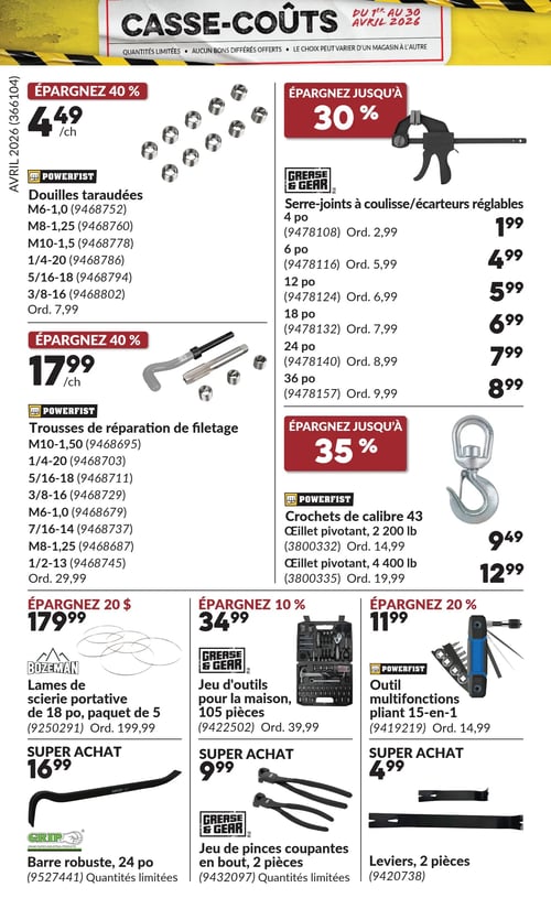 Circulaire Princess Auto - Casse-Coûts - Page 25