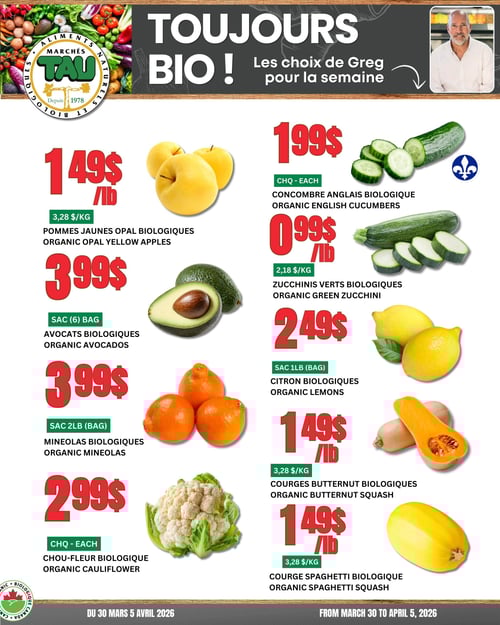 Circulaire TAU Marché d'alimentation Naturelle - Biologique - Page 1
