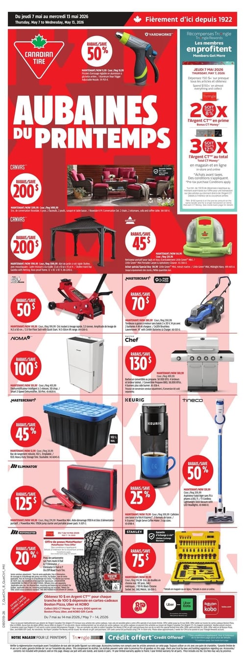 Circulaire Canadian Tire - Aubaines du Printemps - Page 1
