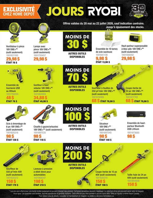 Circulaire Home Depot - Jours Ryobi - Page 3