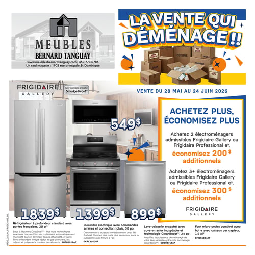 Circulaire Meubles Bernard Tanguay - La vente qui déménage !! - Page 1