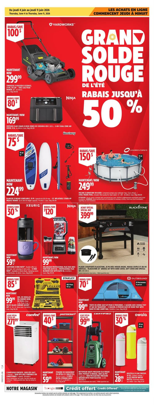 Circulaire Canadian Tire - Grand Solde rouge - Page 1