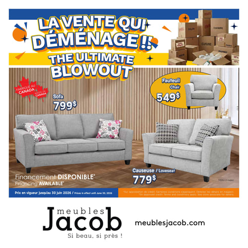 Circulaire ​Meubles Jacob - La vente qui déménage !! - Page 1