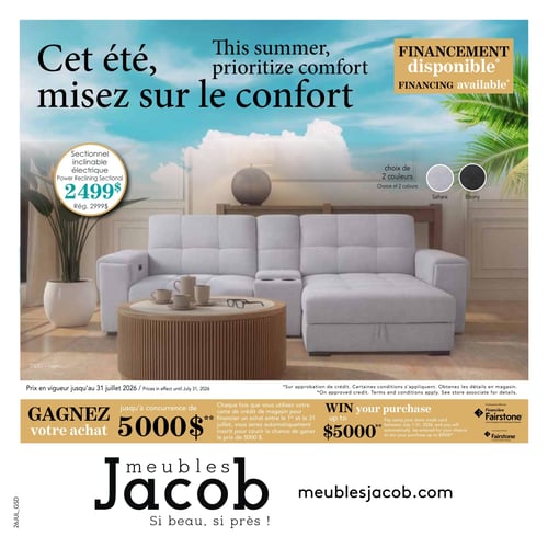Circulaire ​Meubles Jacob - Cet Été misez sur le Confort - Page 1