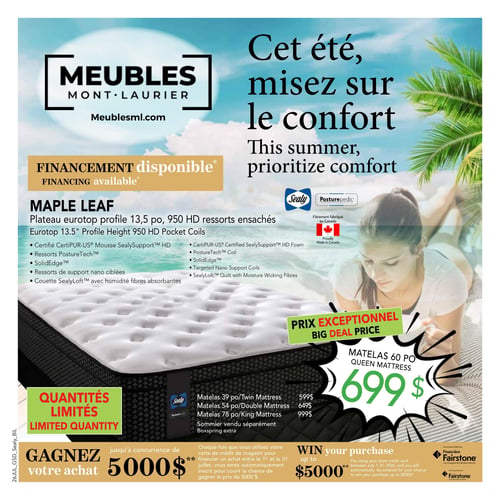 Circulaire Meubles Mont-Laurier - Matelas - Page 1