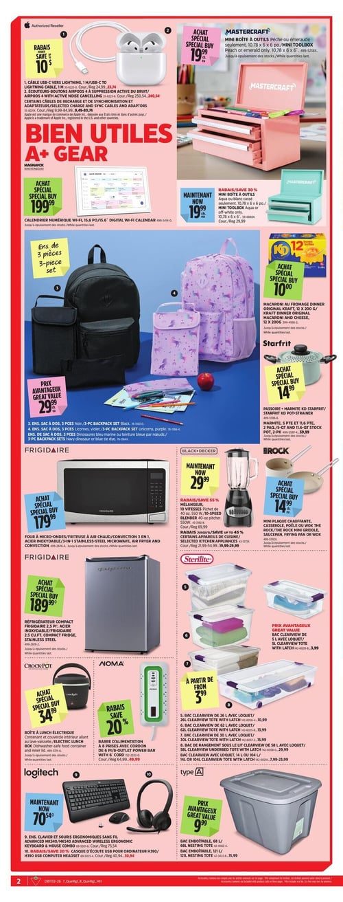 Circulaire Canadian Tire - Retour en Classe - Page 2