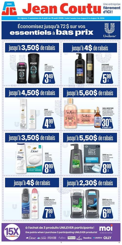 Circulaire Jean Coutu - Essentiels à bas prix - Page 1