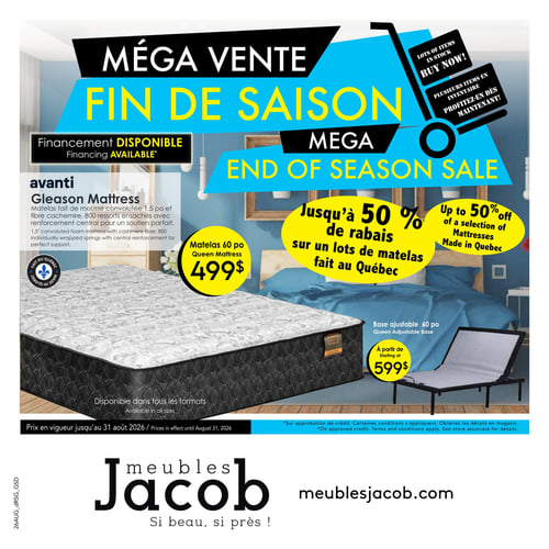 Circulaire ​Meubles Jacob - Méga vente fin de saison - Page 1