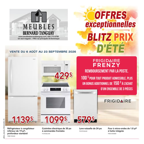 Circulaire Meubles Bernard Tanguay - Offres Exceptionnelles - Page 1