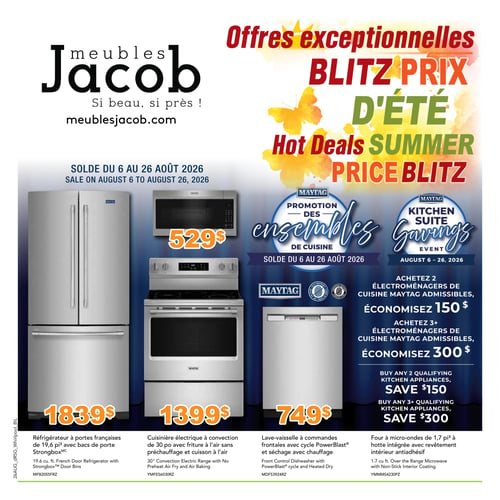 Circulaire ​Meubles Jacob - Offres Exceptionnels d'Été - Page 1