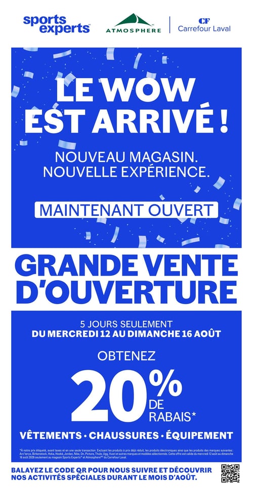 Circulaire Sports Experts - Grande Ouverture Carrefour Laval - Page 1
