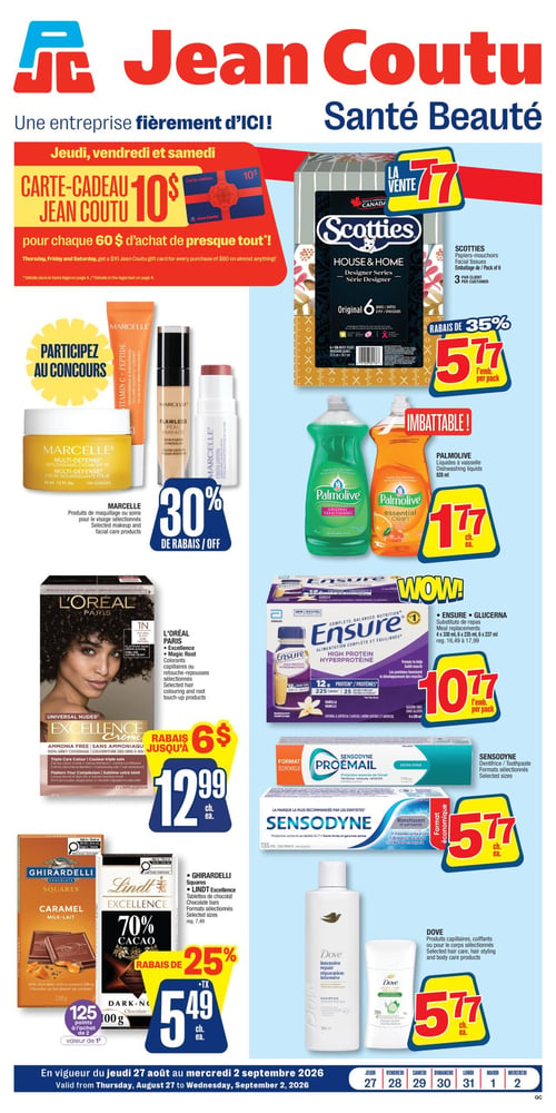 Circulaire Jean Coutu - Santé Beauté - Page 1