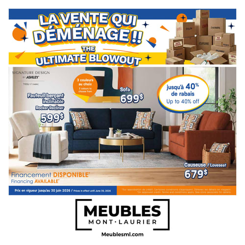 Circulaire Meubles Mont-Laurier - La vente qui déménage !! - Page 1