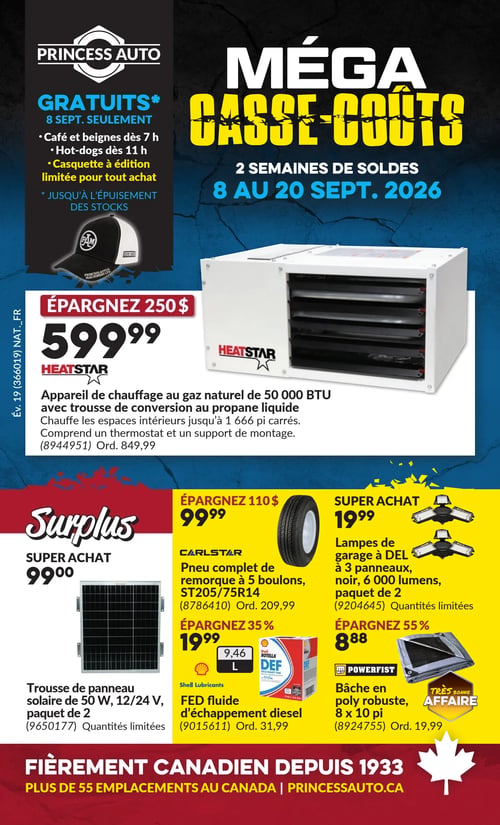 Circulaire Princess Auto - Méga Casse-coûts - Page 1