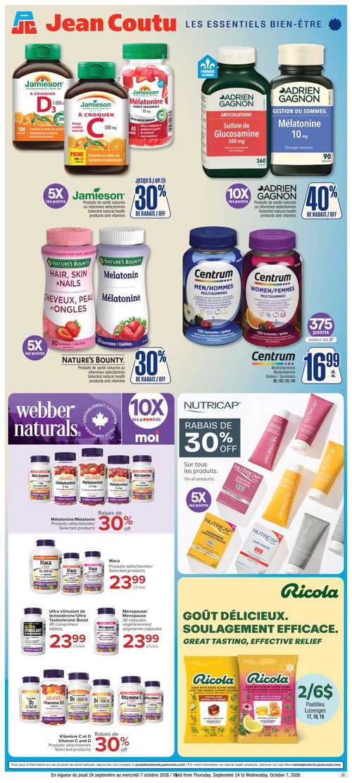 Circulaire Jean Coutu - Les Essentiels Bien-être - Page 1