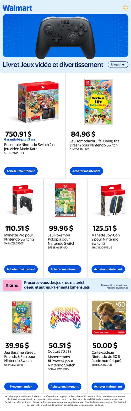 Circulaire Walmart - Livret Jeux Vidéo et Divertissement - Page 1
