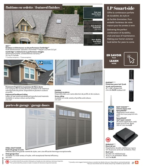 Circulaire Home Hardware - Guide de construction - Page 27