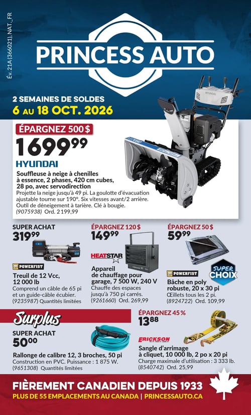 Circulaire Princess Auto - Page 1