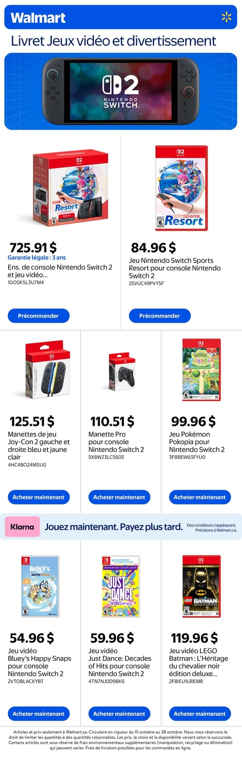 Circulaire Walmart - Livret Jeux Vidéo et Divertissement - Page 1