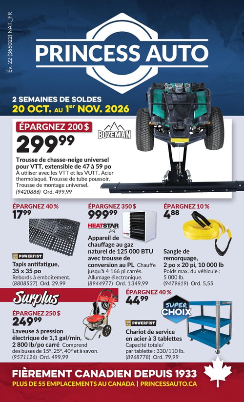 Circulaire Princess Auto - Page 1
