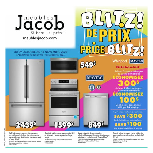 Circulaire ​Meubles Jacob - Blitz de prix - Page 1