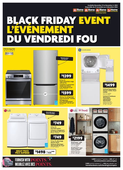 Circulaire Home Hardware - L'Événement du Vendredi Fou - Page 1