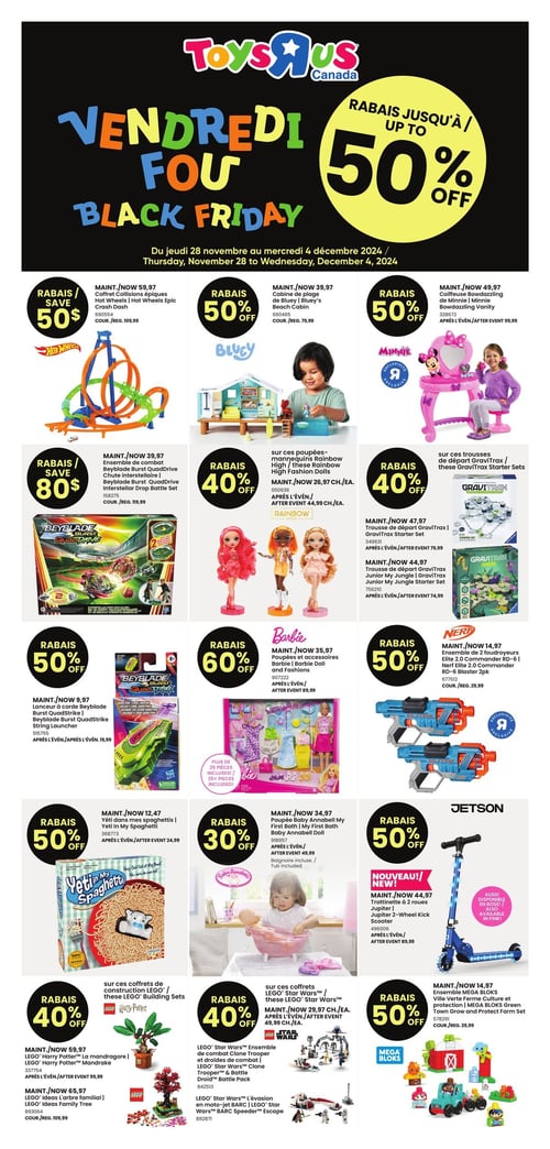 Circulaire Toys 'R' us - Aubaines du Vendredi Fou - Page 1