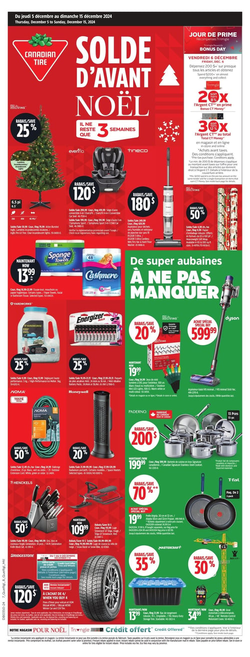 Circulaire Canadian Tire - Solde d'Avant Noël - Page 1