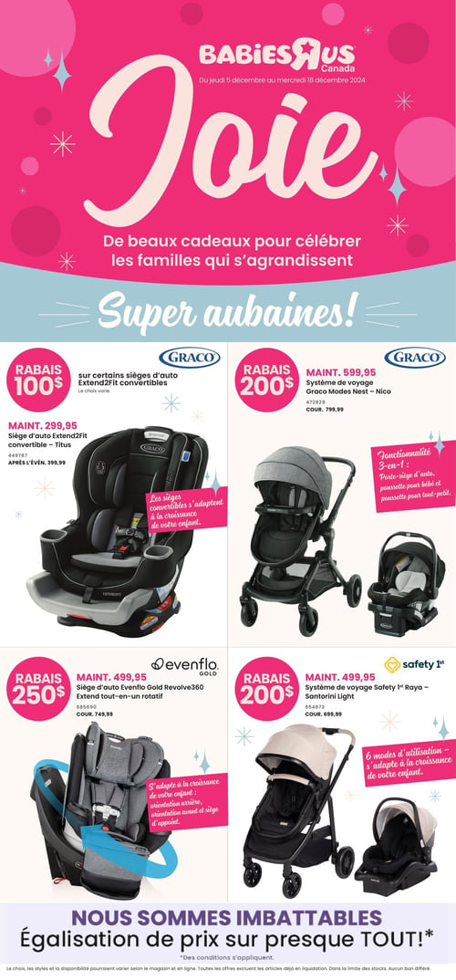 Circulaire Babies 'R' Us Canada - Des Beaux Cadeaux pour Célébrer les Familles - Page 1