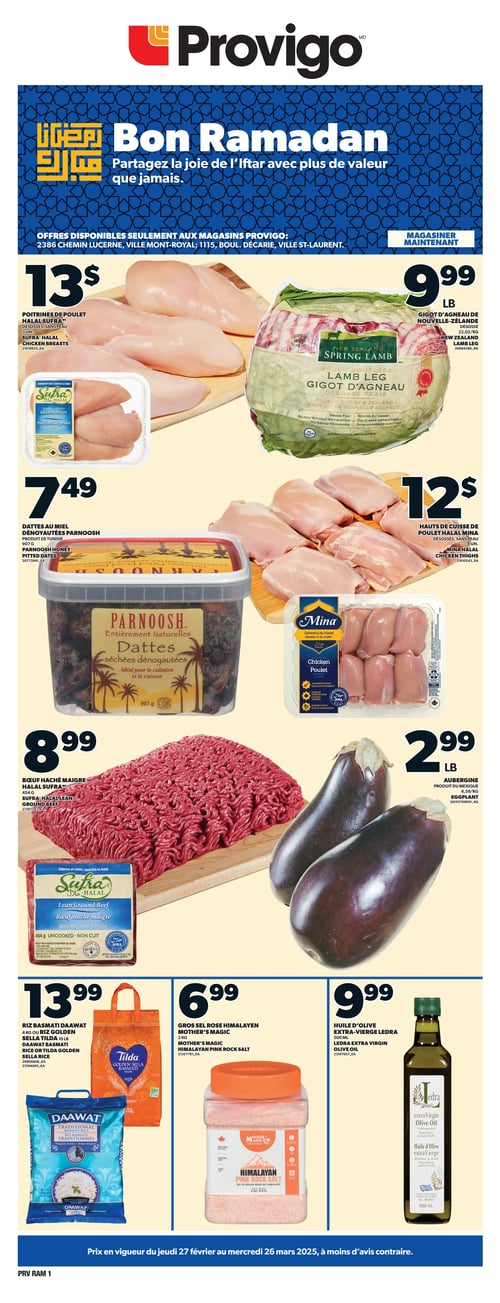 Circulaire Provigo - Bon Ramadan - Page 1