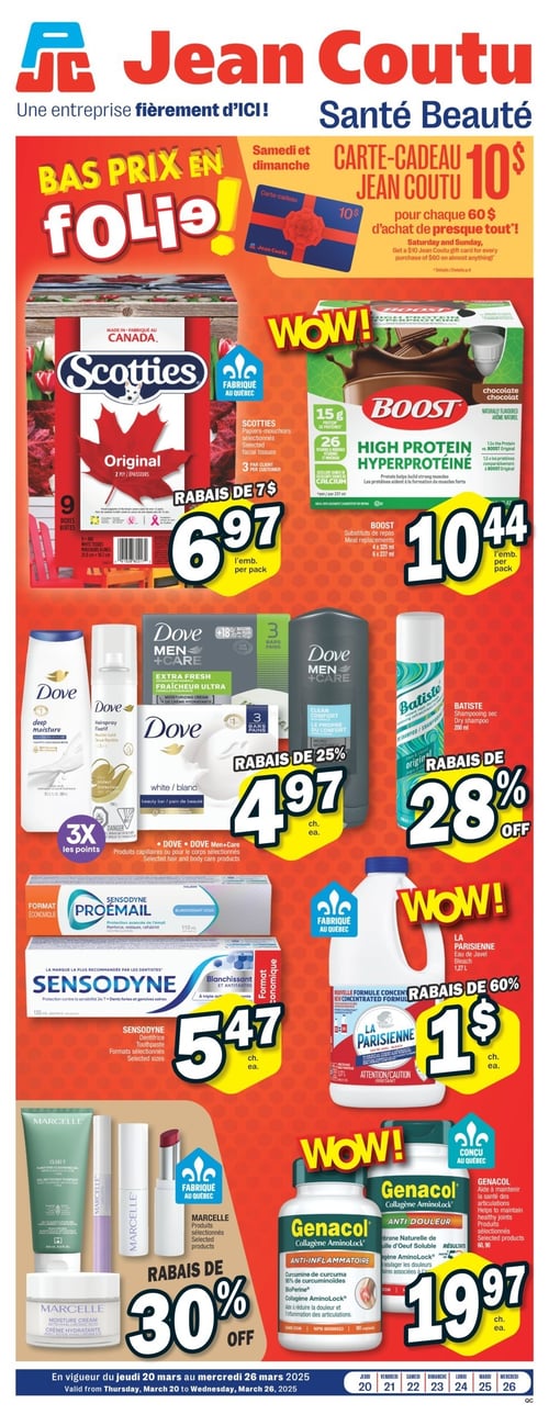 Circulaire Jean Coutu - Santé Beauté - Page 1