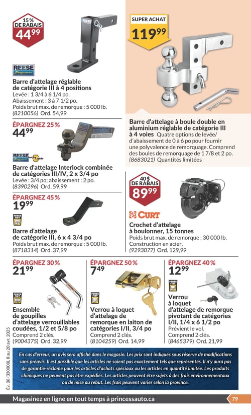 Circulaire Princess Auto - Économies du Printemps - Page 85