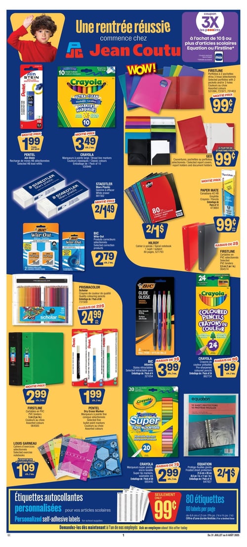 Circulaire Jean Coutu - Rentrée Scolaire - Page 1