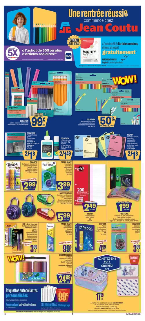 Circulaire Jean Coutu - Rentrée Scolaire - Page 1