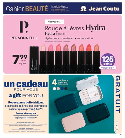 Circulaire Jean Coutu - Cahier Beauté - Page 1