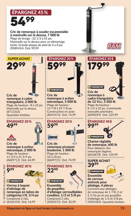 Circulaire Princess Auto - 2 Semaines de Soldes - Page 83
