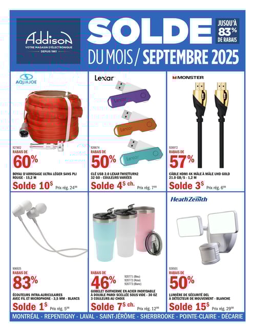 Circulaire Addison Électronique - Solde du Mois - Page 1