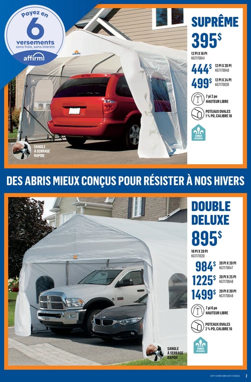 Circulaire Canac - Abris et Portiques Automne 2025 - Page 2