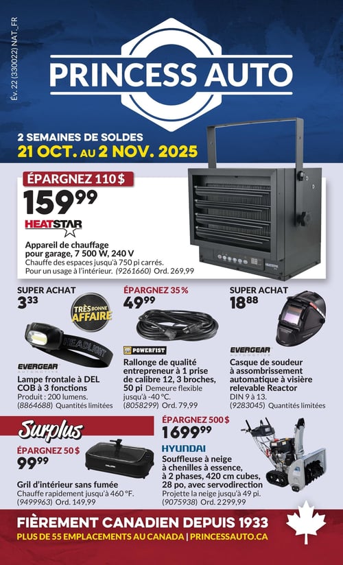 Circulaire Princess Auto - Page 1