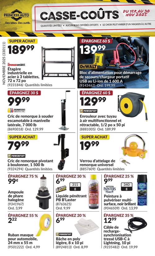 Circulaire Princess Auto - Casse-Coûts - Page 1
